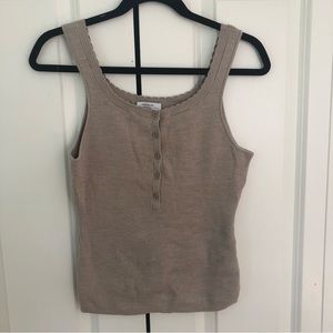 & Other Stories taupe knit tank top size small